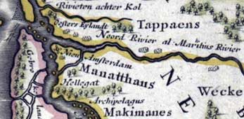 Manatthans - 17de eeuwse kaart